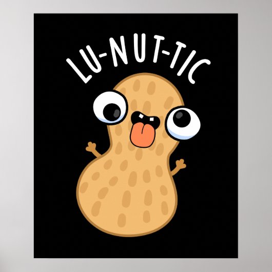 Lu-nut-ic grappige pindasaus donker BG Poster (Voorkant)