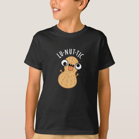Lu-nut-ic grappige pindasaus donker BG T-shirt (Voorkant)