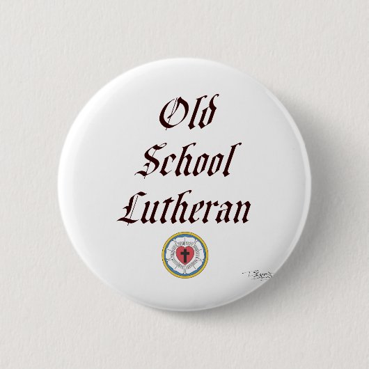 Lu-Old School Lutheran kleur Ronde Button 5,7 Cm (Voorkant)