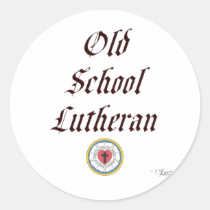 Lu-Old School Lutheran kleur Ronde Sticker