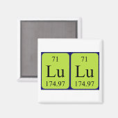 Lu periodieke lijstnaam magnet (Voorkant / Achterkant)