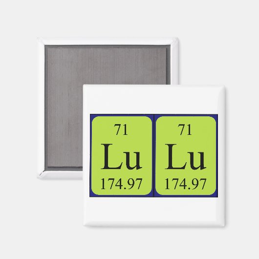 Lu periodieke lijstnaam magnet (Voorkant / Achterkant)