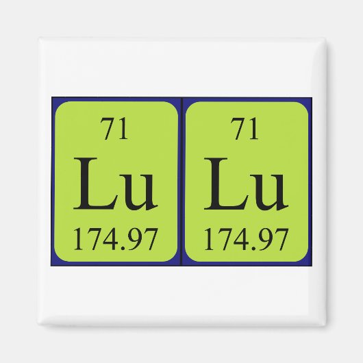 Lu periodieke lijstnaam magnet (Voorkant)