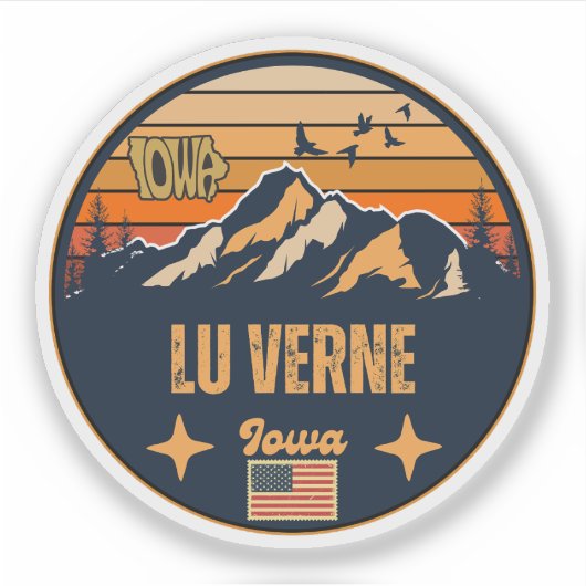 Lu Verne, Iowa, Verenigde Staten Sticker (Voorkant)