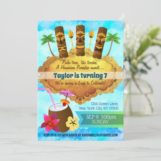 Luah Birthday Uitnodigingen (Staand voorkant)