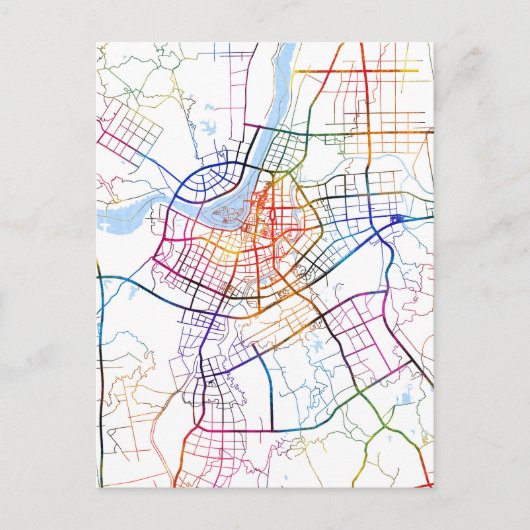 Lu'An China City Map Briefkaart (Voorkant)