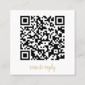 LUANA Tropical Greenery Beach Wedding QR Code Squ Vierkante Visitekaartje (Achterkant)