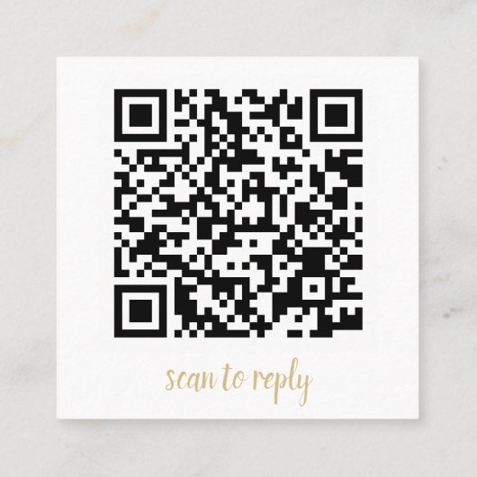 LUANA Tropical Greenery Beach Wedding QR Code Squ Vierkante Visitekaartje (Achterkant)