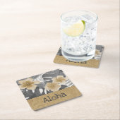 Luana Waterverf Tropical Floral Grey Beverage Coa Kartonnen Onderzetters (Insitu)