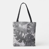 Luana Waterverf Tropical Grey Bloemen Strandtas Tote Bag (Achterkant)