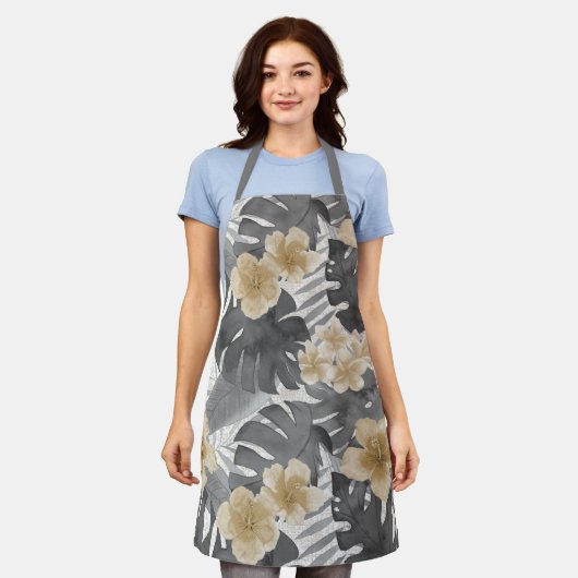 Luana Waterverf Tropical Grey Floral Schort (Gedragen)