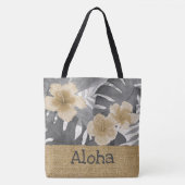Luana Waterverf Tropical Grey Reverse Beach Bag Tote Bag (Voorkant)