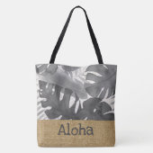 Luana Waterverf Tropical Grey Reverse Beach Bag Tote Bag (Achterkant)