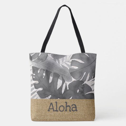 Luana Waterverf Tropical Grey Reverse Beach Bag Tote Bag (Achterkant)