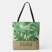 Luana Waterverf tropische bladeren Aloha strandtas Tote Bag (Voorkant)
