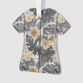 Luana Waterverf Tropische Bloemen Aloha Shirt- Gri Ornament (voorkant)