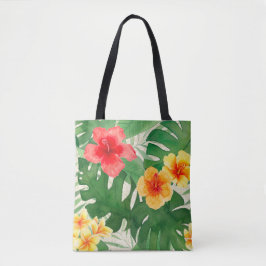 Luana Waterverf Tropische Bloemen Strandtas Tote Bag