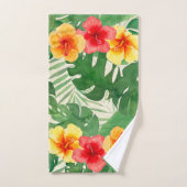 Luana Waterverf Tropische Vivid Floral Bad Handdoek (Handdoek)