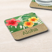 Luana Waterverf Tropische Vivid Floral Bier Onderzetter (Linkerzijde)