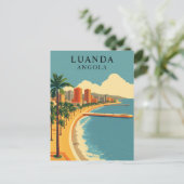Luanda, Angola Beach Vintage Travel Art Briefkaart (Staand voorkant)