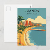 Luanda, Angola Beach Vintage Travel Art Briefkaart (Voorkant / Achterkant)