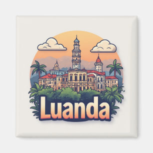 Luanda Angola Kuststad Illustratie Magneet