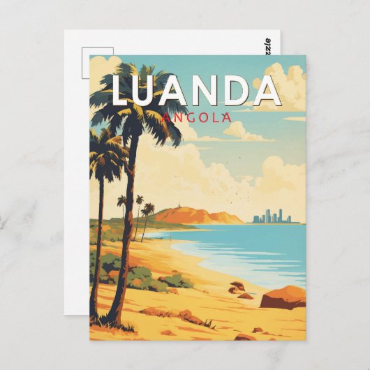 Luanda Angola Travel Kunst Vintage Briefkaart (Voorkant / Achterkant)