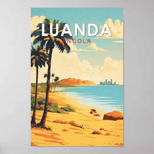 Luanda Angola Travel Kunst Vintage Poster (Voorkant)