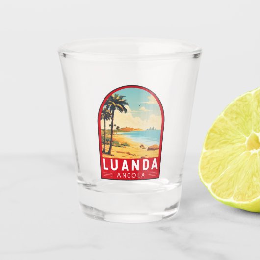 Luanda Angola Travel Kunst Vintage Shot Glas (Voorkant)