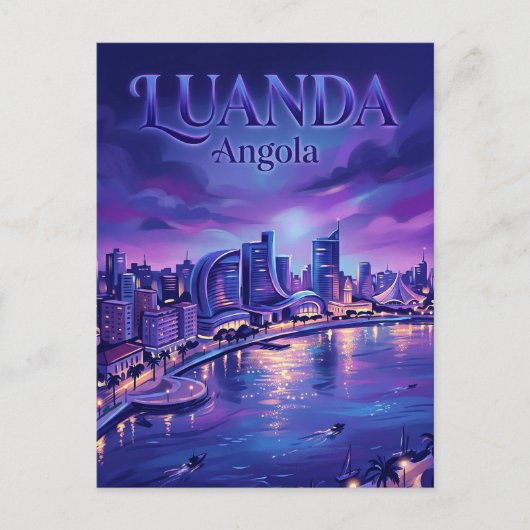 Luanda-baai Angola Briefkaart (Voorkant)