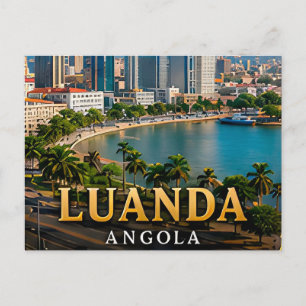 Luanda-baai en moderne Angolese skyline Briefkaart