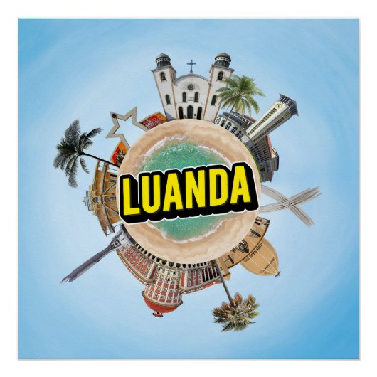 Luanda klein klein planeet landmark architectuur s perfect poster (Voorkant)