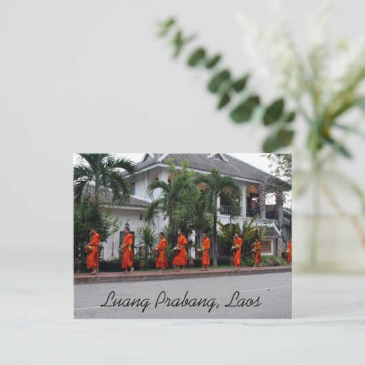 luang alms briefkaart (Staand voorkant)