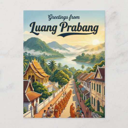 Luang Prabang Laos Briefkaart (Voorkant)
