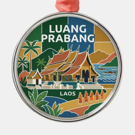 Luang Prabang Laos Metalen Ornament (Voorkant)