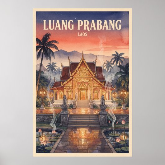 Luang Prabang Laos Reis door de tijd Poster (Voorkant)