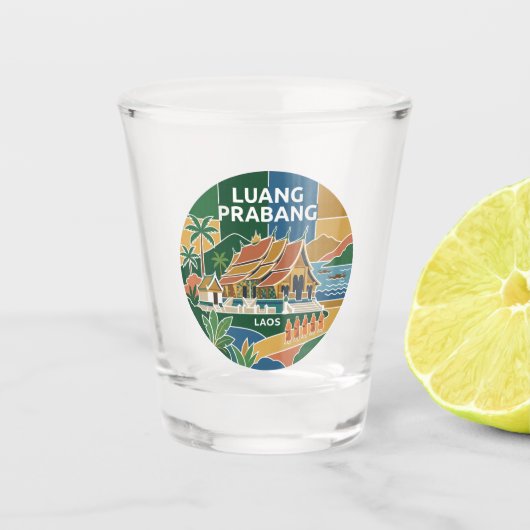 Luang Prabang Laos Shot Glas (Voorkant)