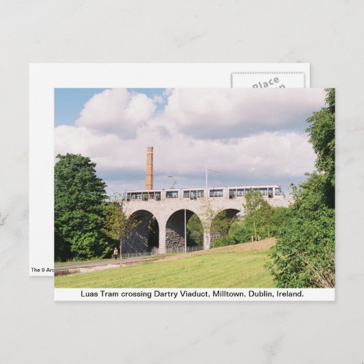 Luas Tram, Dartry Viaduct, Milltown Dublin Briefkaart (Voorkant / Achterkant)