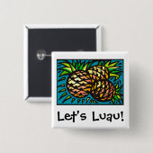 Luau 1 vierkante button 5,1 cm (Voorkant /achterkant)