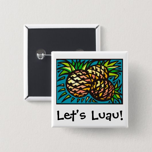 Luau 1 vierkante button 5,1 cm (Voorkant /achterkant)