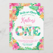 Luau 1st Birthday Kaart (Voorkant / Achterkant)