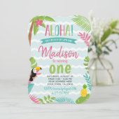 Luau 1st Birthday Kaart (Staand voorkant)