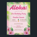 Luau 21st Birthday Party Invitation Kaart<br><div class="desc">Als u aangepaste kleuren of hulp nodig hebt bij het maken van uw ontwerp,  kunt u contact met mij opnemen op zazzlepartydepot@gmail.com. Ik verheug me op het horen van u!</div>