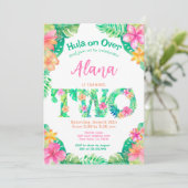 Luau 2e verjaardag kaart (Staand voorkant)