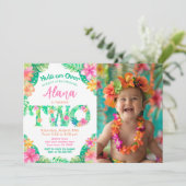 Luau 2e verjaardag kaart (Staand voorkant)