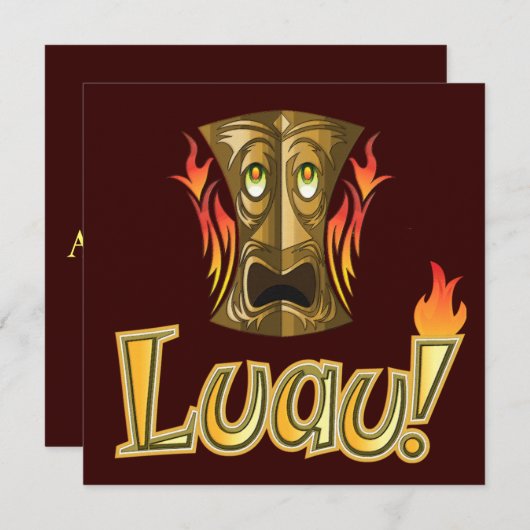 Luau 3-partijuitnodigingen kaart (Voorkant / Achterkant)