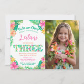 Luau 3e verjaardag kaart (Voorkant)