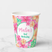 Luau 3e verjaardag papieren bekers (Voorkant)