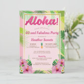 Luau 40ste verjaardag uitnodiging (Staand voorkant)