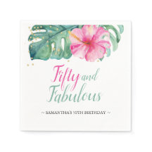 Luau 50ste verjaardag aangepaste cocktail servette